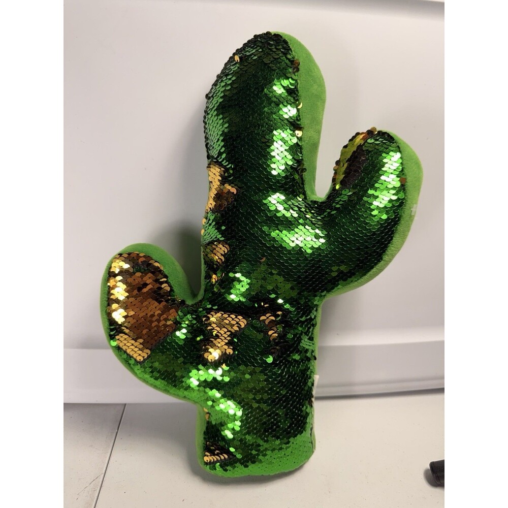 Capelli New York Color Changing Sequin Cactus Pillow Plush 14"